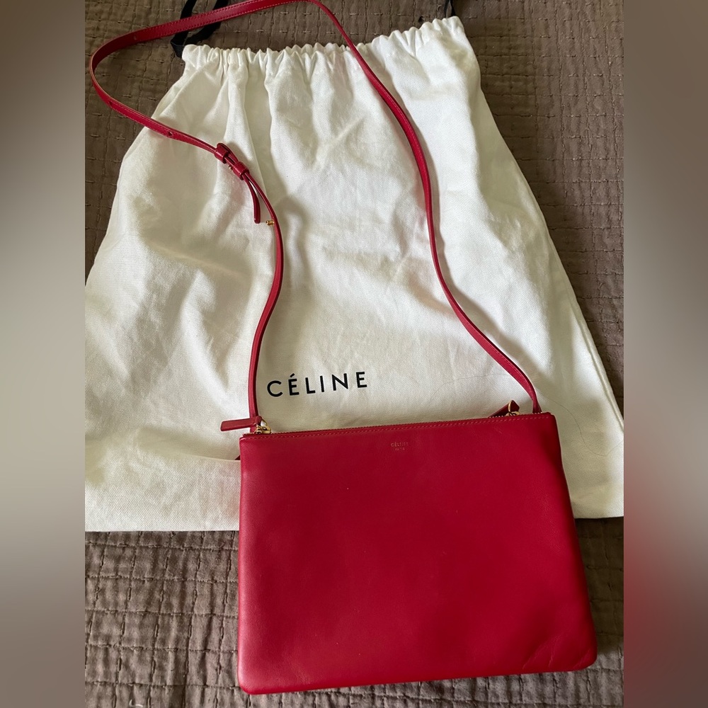 red Celine Trio with dust bag